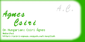 agnes csiri business card