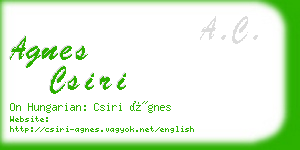 agnes csiri business card